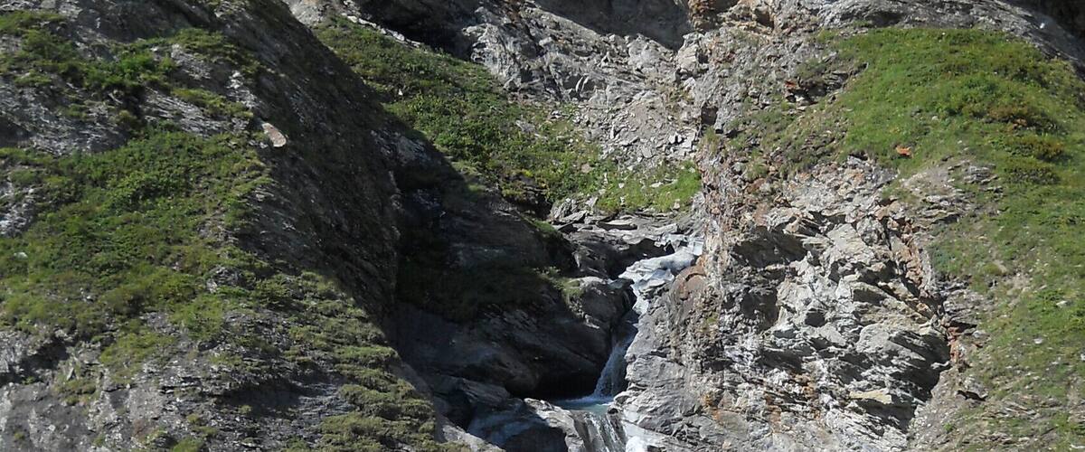 Waterfall near RhĂȘmes-Notre-Dame, Aosta Valley, Italy