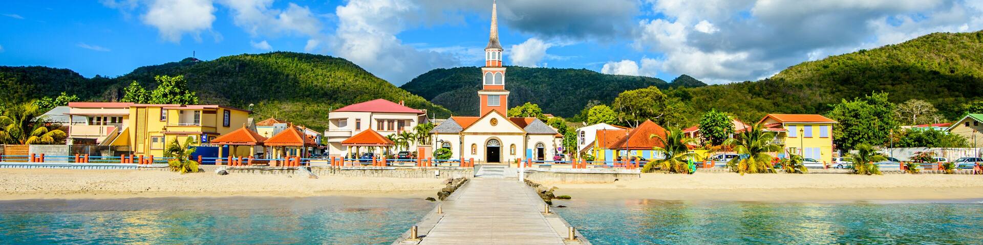 Dramatic sky over the Anses d'Arlet in Martinique