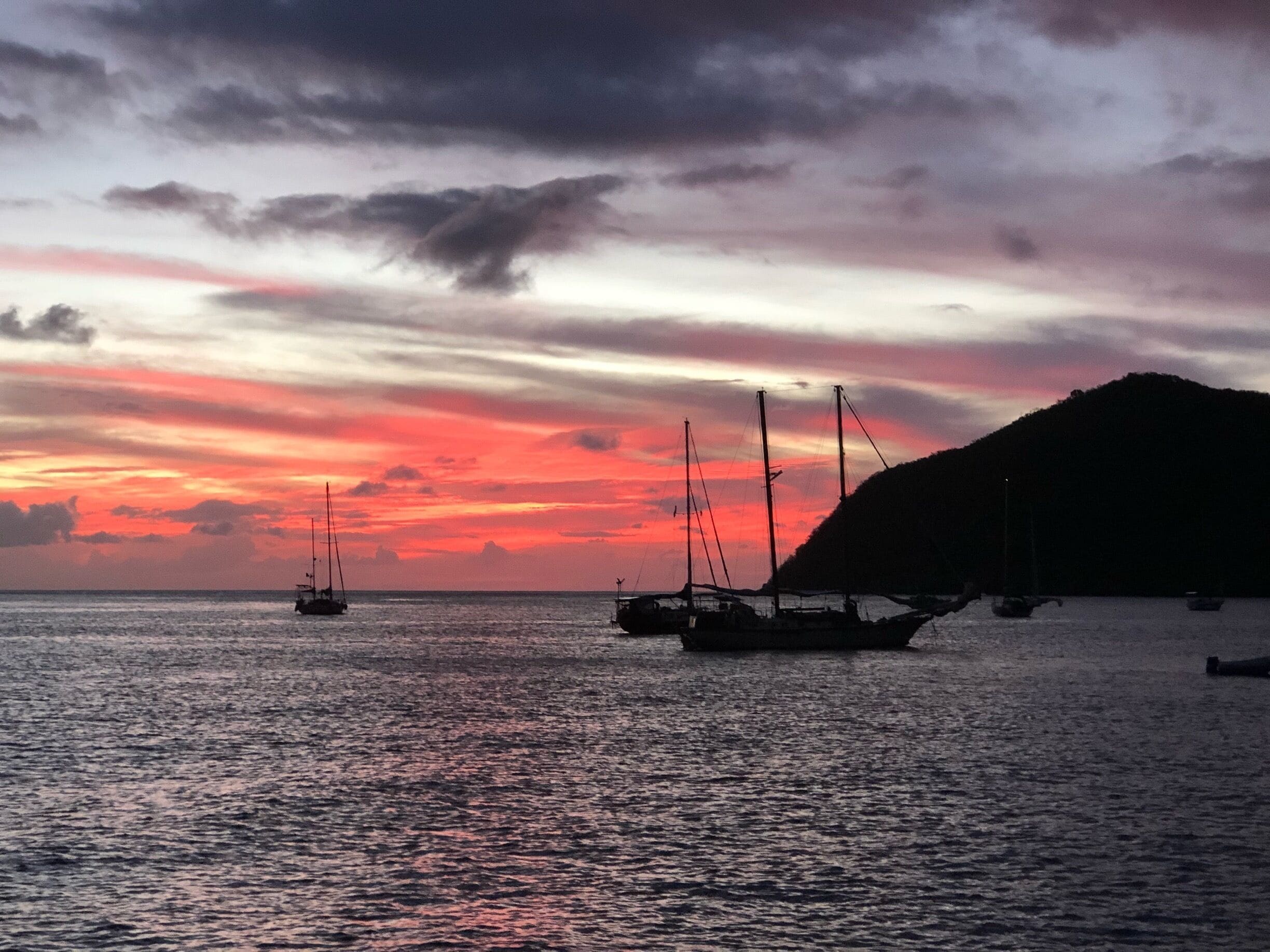 Sunset and mooring for the night.