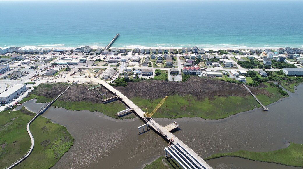 Aerial view of construction in Surf City.