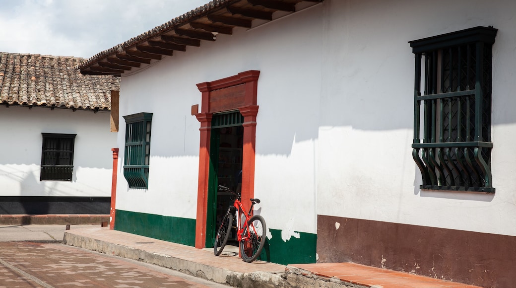 View of the beautiful streets of the Heritage Town of Guaduas located in the Department of Cundinamarca in Colombia.