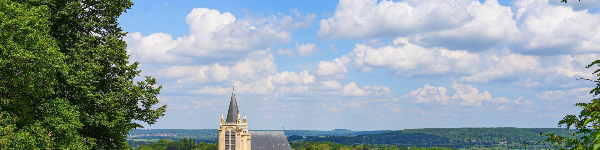 Church of Saint Peter in Montfort-l'Amaury, a rural village of the French department of Yvelines in Paris region