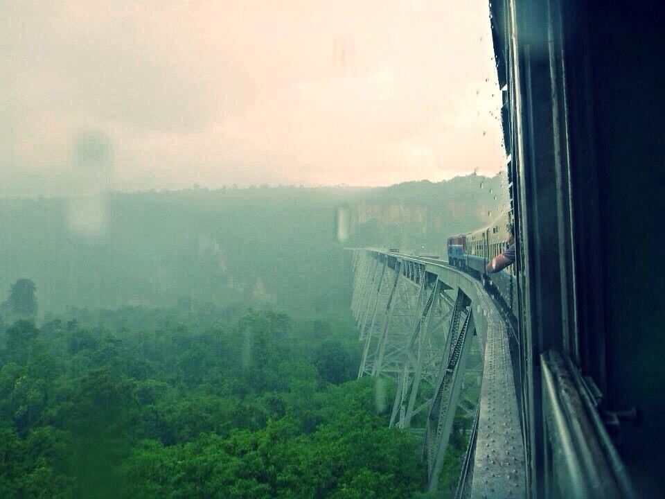 Bridge crossings in the rain.