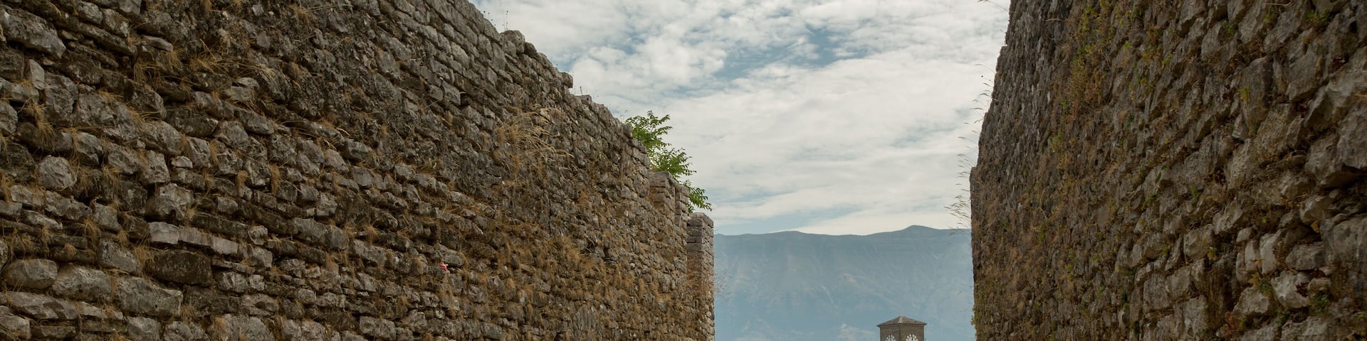Walls of old city Gjirokastra, Albania