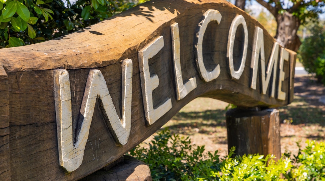The Caves featuring signage