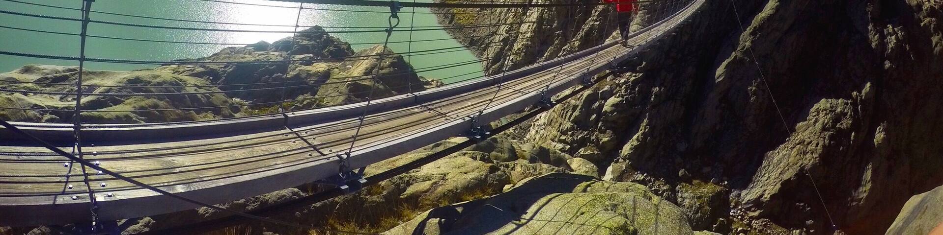 Trift Bridge - Suspension Bridge in Gadmen, Switzerland.