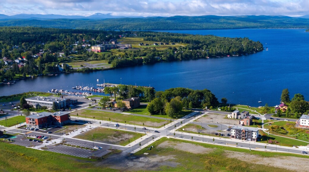 Aerial View of Lake Megantic, Lac-Megantic, Quebec, Canada on a Sunny Day