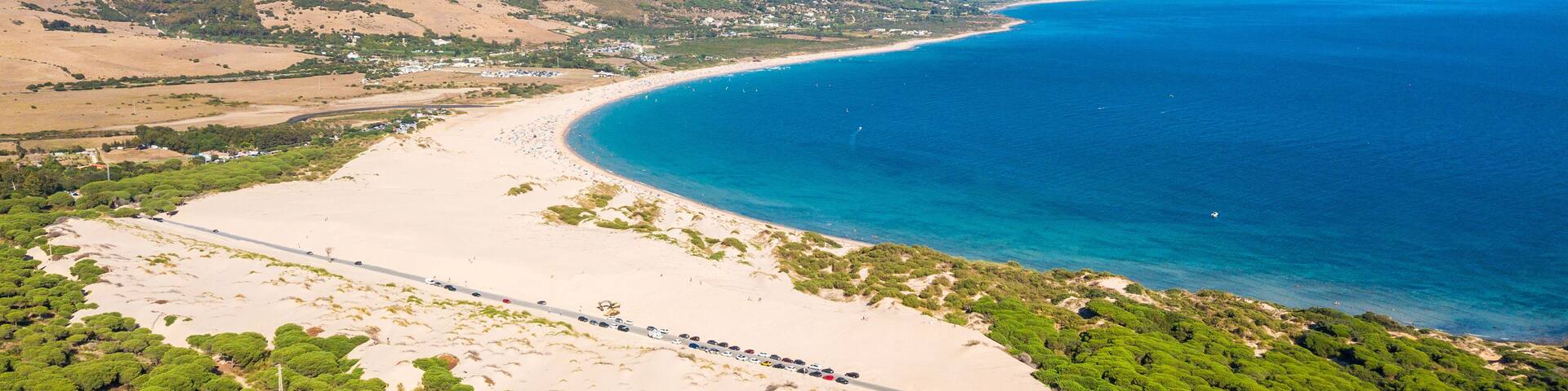 aerial view of valdevaqueros beach, Spain
