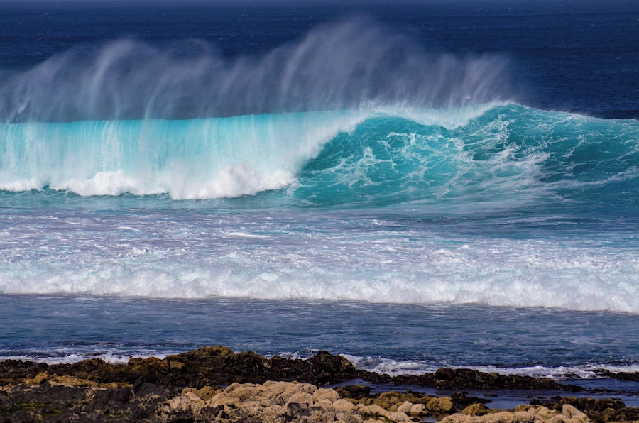 Stunning surf on the less explored side of Lanzarote.