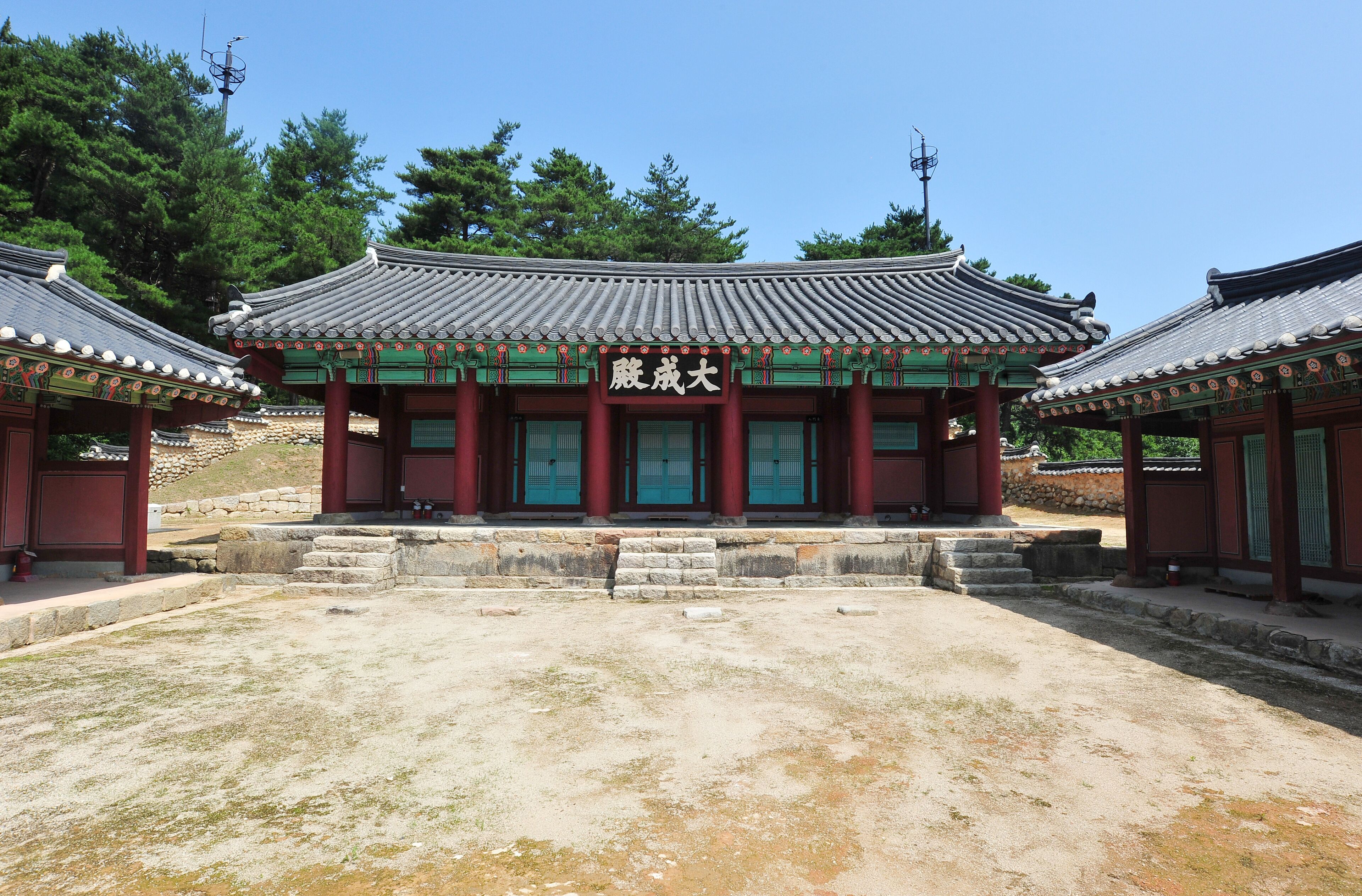 Daeseongjeon Shrine of Ganseong Hyanggyo Confucian temple in Gangseong-eup, Goseong-gun,  Gangwon-do province, South Korea shooting on July 17, 2020