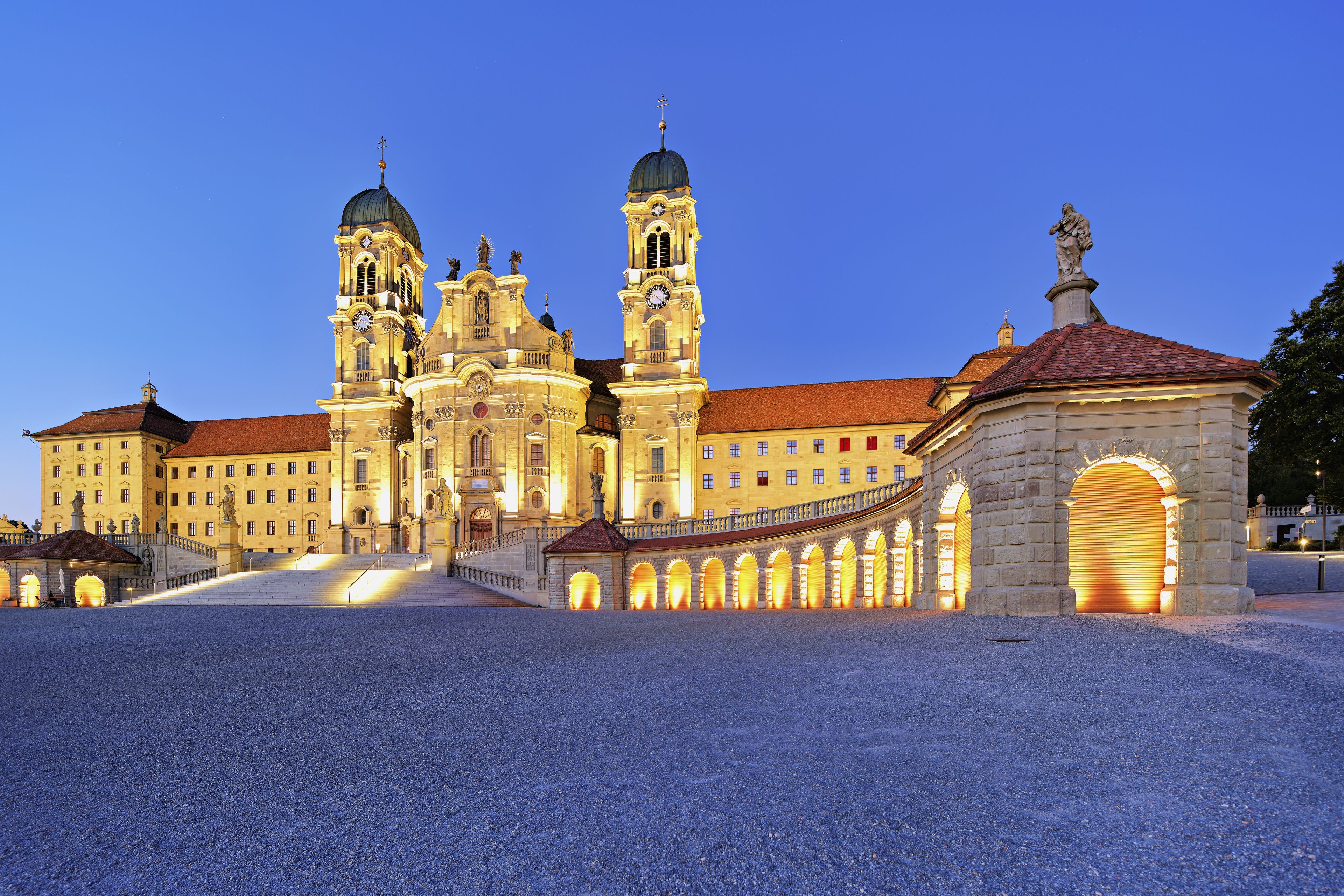 Benedictine abbey, monastery, place of pilgrimage, Einsiedeln, Canton Schwyz, Switzerland