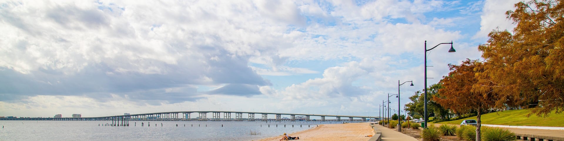 Ocean Springs Beach which includes general coastal views and a beach