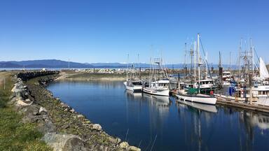 French Creek Harbour in Parksville on the East Coast of Vancouver Island, British Columbia, Canada