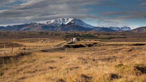 On my way back from Geysir. Mountain tops are getting white and the blue winter color is taking over,