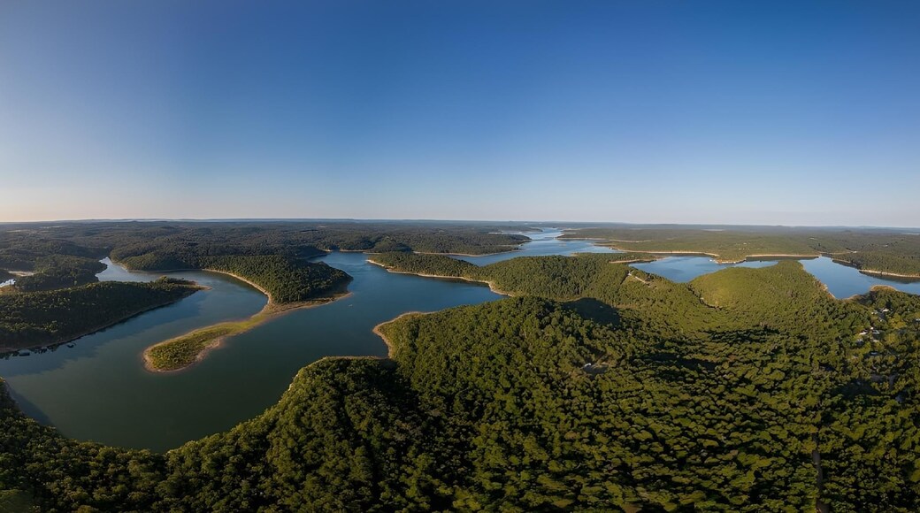 Drone picture from above of Lake Norfork, Arkansas, USA
