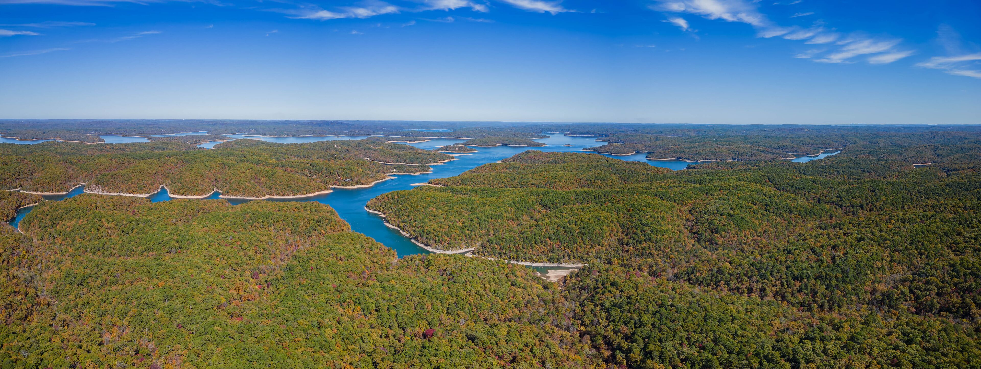 Aerial view of the Beaver Lake landscape
