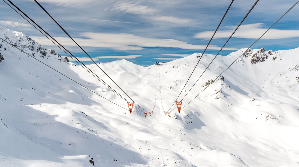 ski lift in arosa switzerland blue sky
