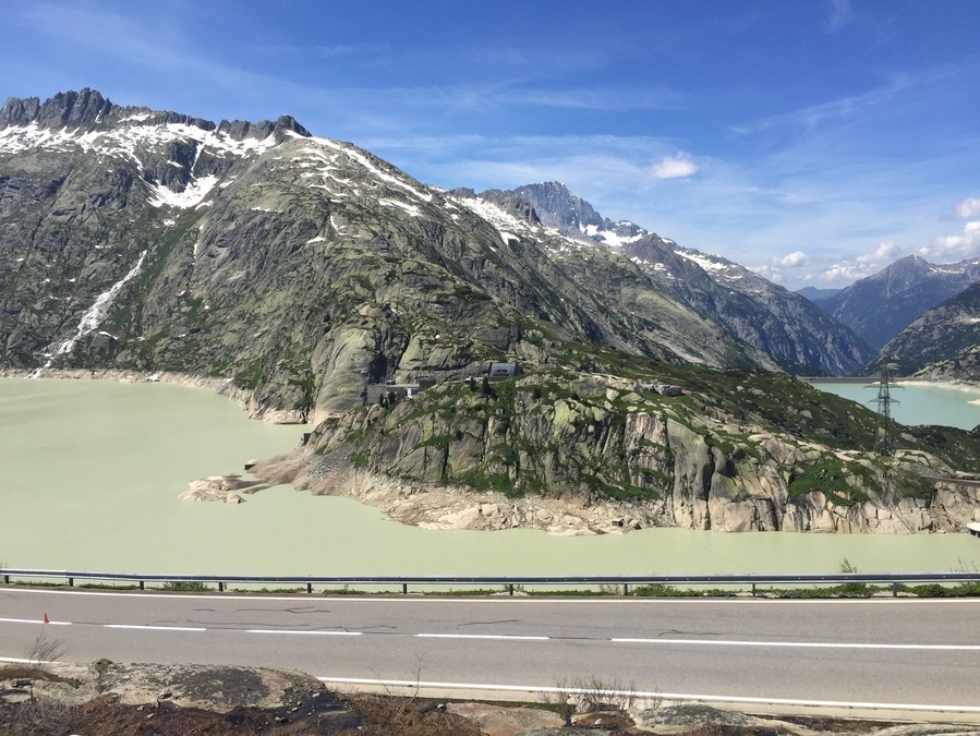 Here is a view of the Historic Grimsel Hotel located in the mountains in the middle of nowhere
