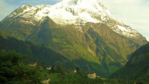 Mt. Bristen in the Canton of Uri. Bristen rises to 3,073 m/10,082 ft. It's a really impressive sight to see from the train! I'd love to do some hiking around there, too :).