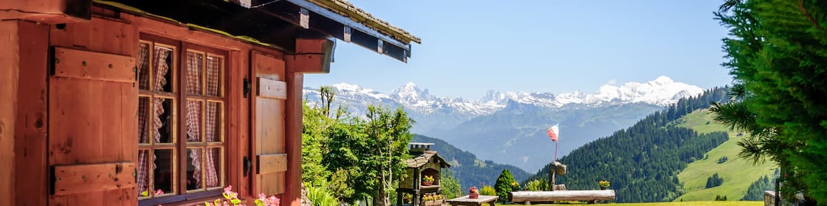 Chalet d'alpage face au Mont Blanc