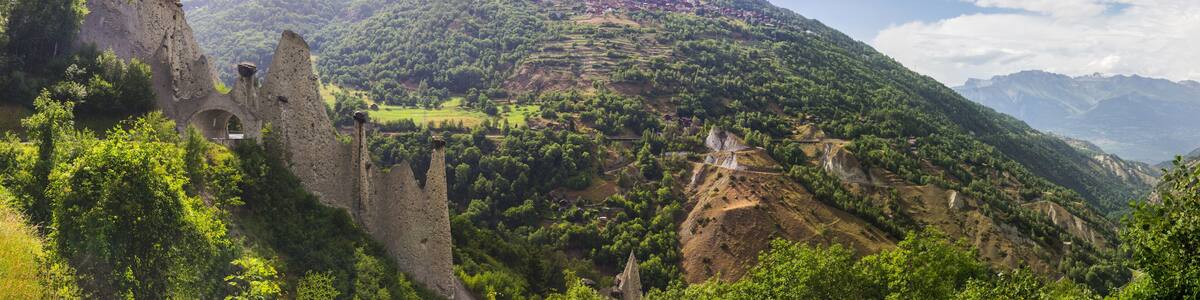 Euseigne pyramides in Switzerland in Alps
