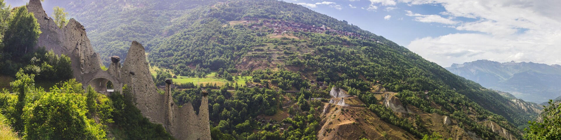 Euseigne pyramides in Switzerland in Alps
