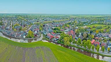 Aerial panorama from the village Harmelen in the Netherlands