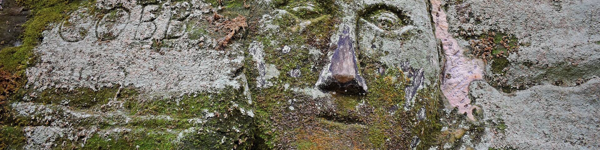 In addition to nice hiking trails, woods and rock formations there are these really cool carvings. #OnTheRoad