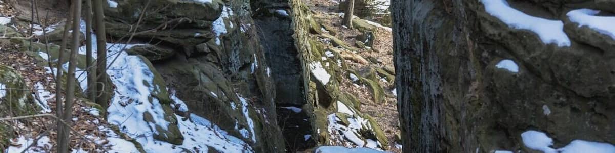 Whips Ledges after some snow.
