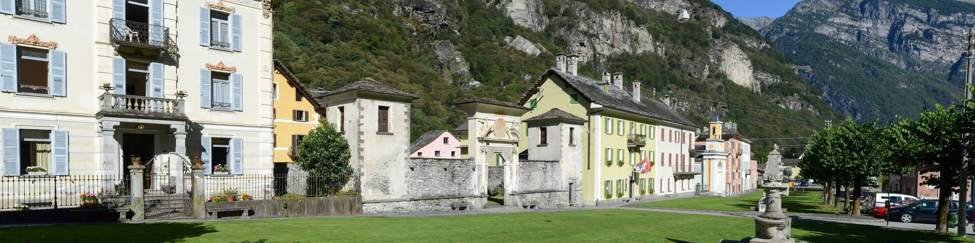 The old village of Cevio on Maggia valley
