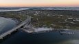Aerial view of the Fort George Inlet in Jacksonville, Florida.