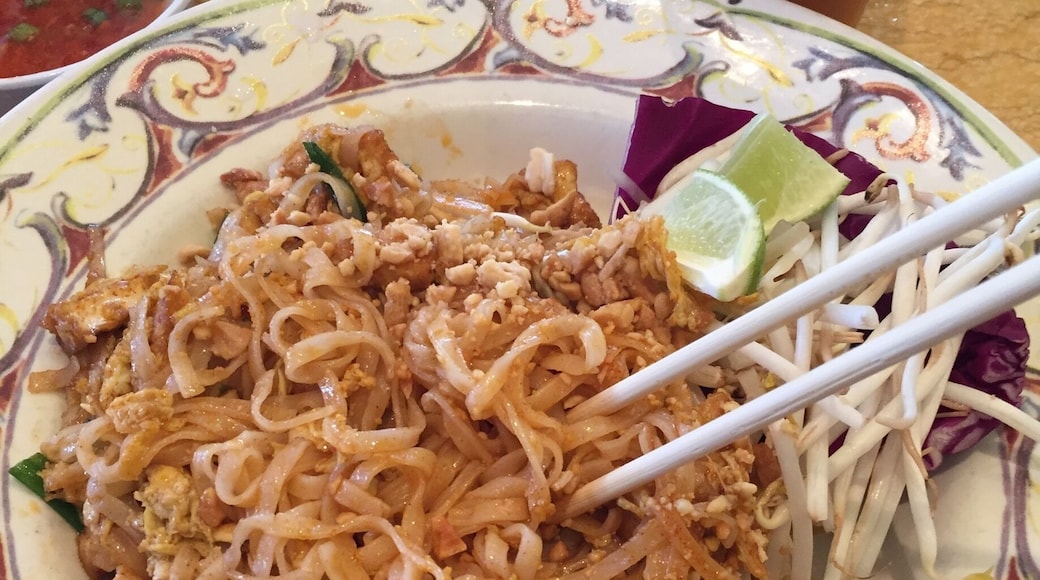 Some of the best Pad Thai I have ever eaten, along with Thai iced tea and spicy wontons.