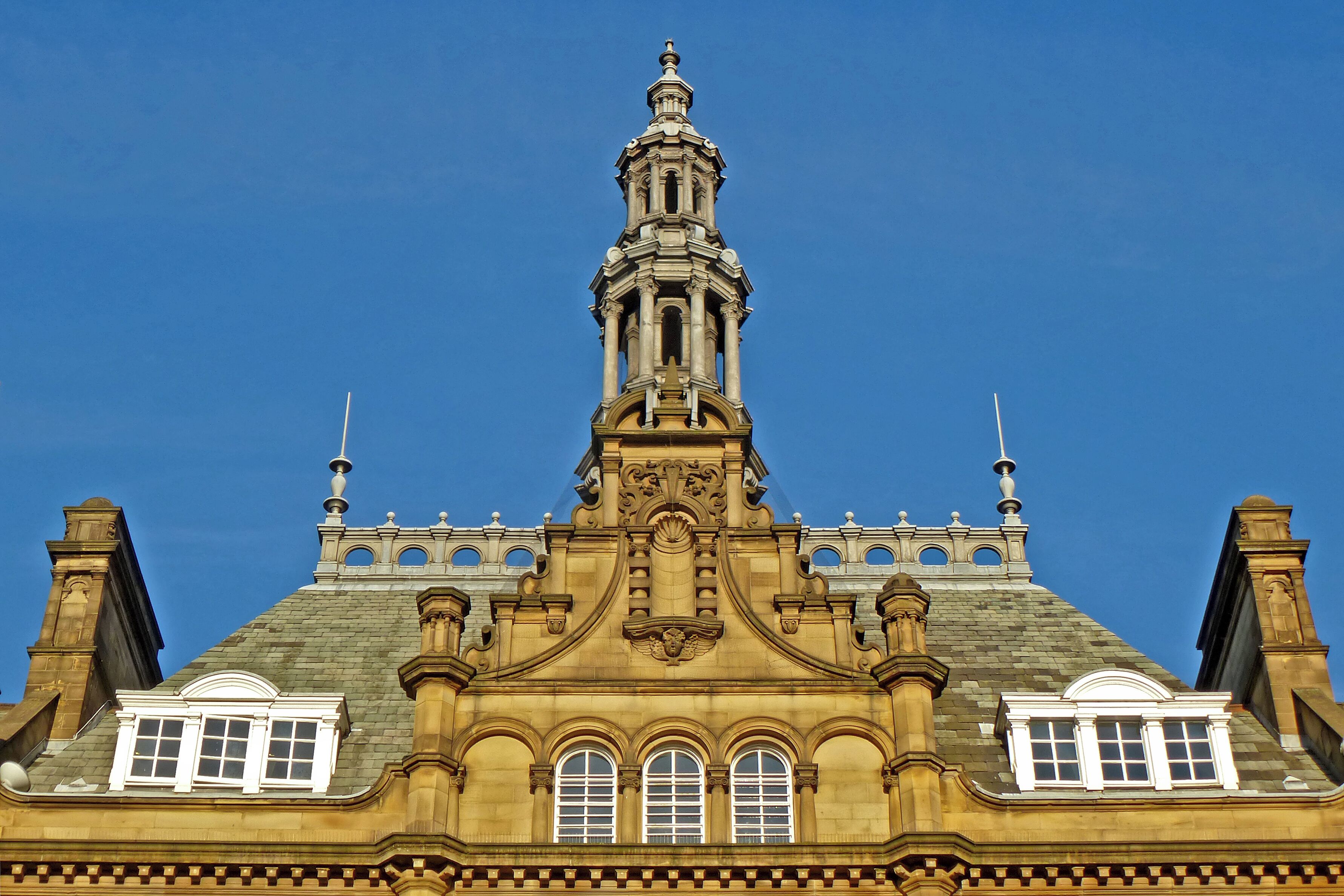 Cupola and gable on the City Markets, Leeds, West Yorkshire
