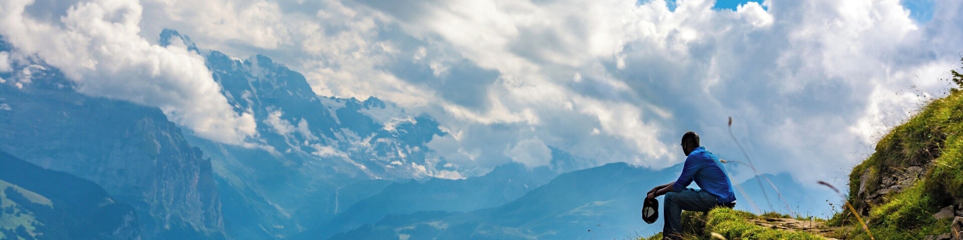 The "Panorama Hike" is the most popular of the trails on Schynige Platte, but just past the Daube guide post about 30 minutes before you return to the Schynige Platte rail station - there is a short path the veers to the left and around a bend and overlooking a valley.
It is the perfect spot to stop and take a moment to really appreciate the beauty of the scenery that is laid out before you. #BVSBlue