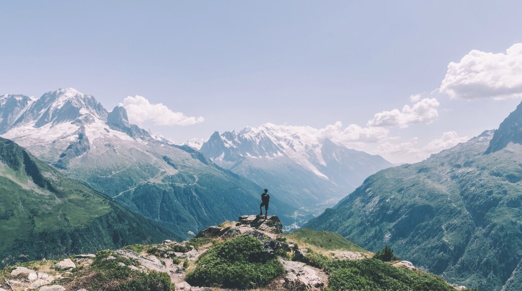 Soulshine! Happiness in the Alps! Enjoying the spectacular scenery of the Alps and the Mont-Blanc. Feeling small in this landscape! #tmb #hiking #trekking #weekendgetaway #alps #troveon #happiness #TroveOn #TakeAHike