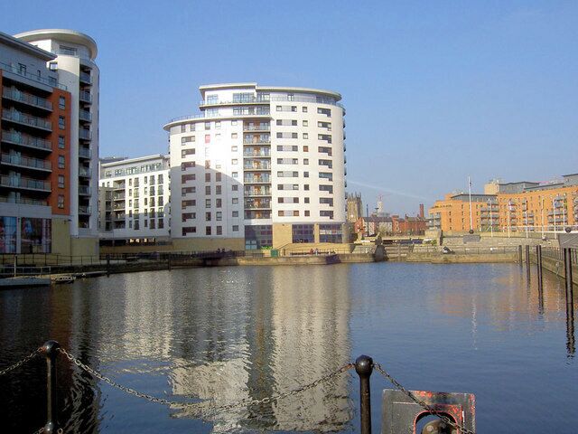 Clarence Dock Leeds Taken from outside the Royal Armouries museum, the area is now a vibrant mix of apartments and offices.