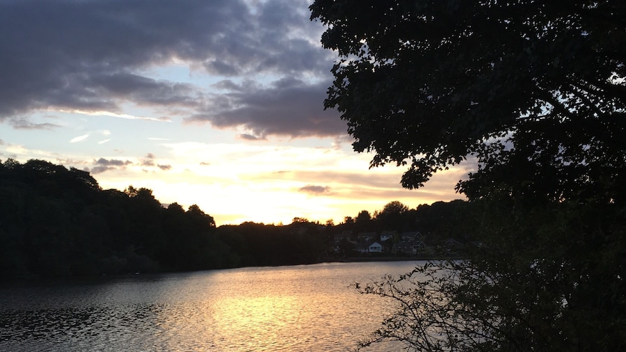 Autum sunset over the dam #lovemytown