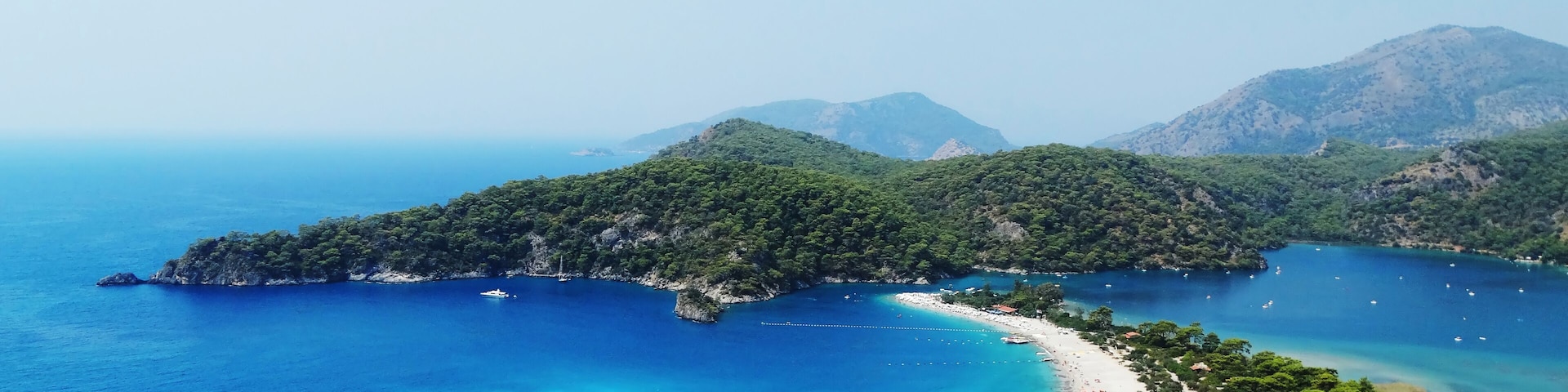 panorama of oludeniz lagoon in sea landscape view of beach