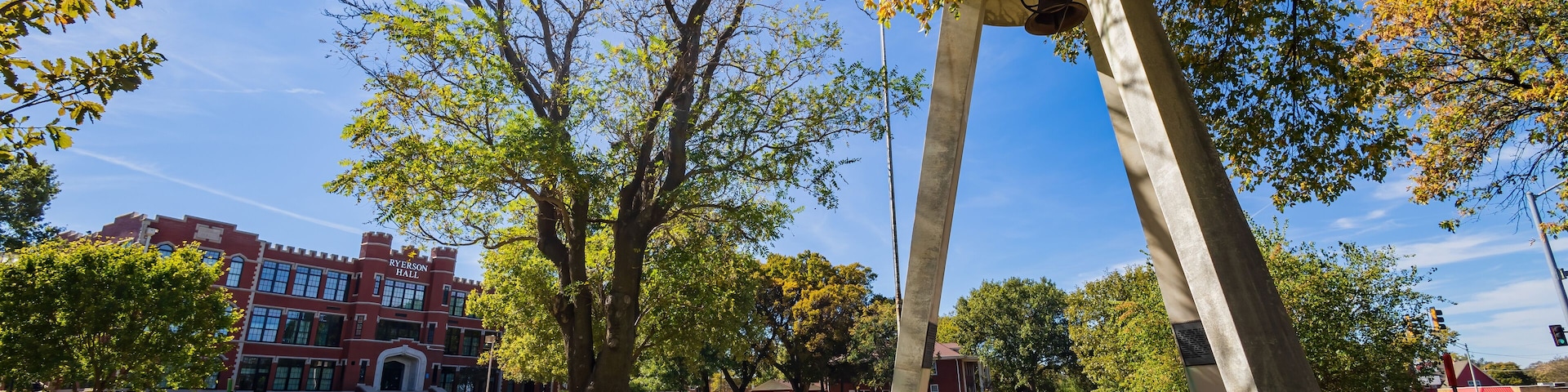 Sunny view of the bell tower of Northwestern Oklahoma State University