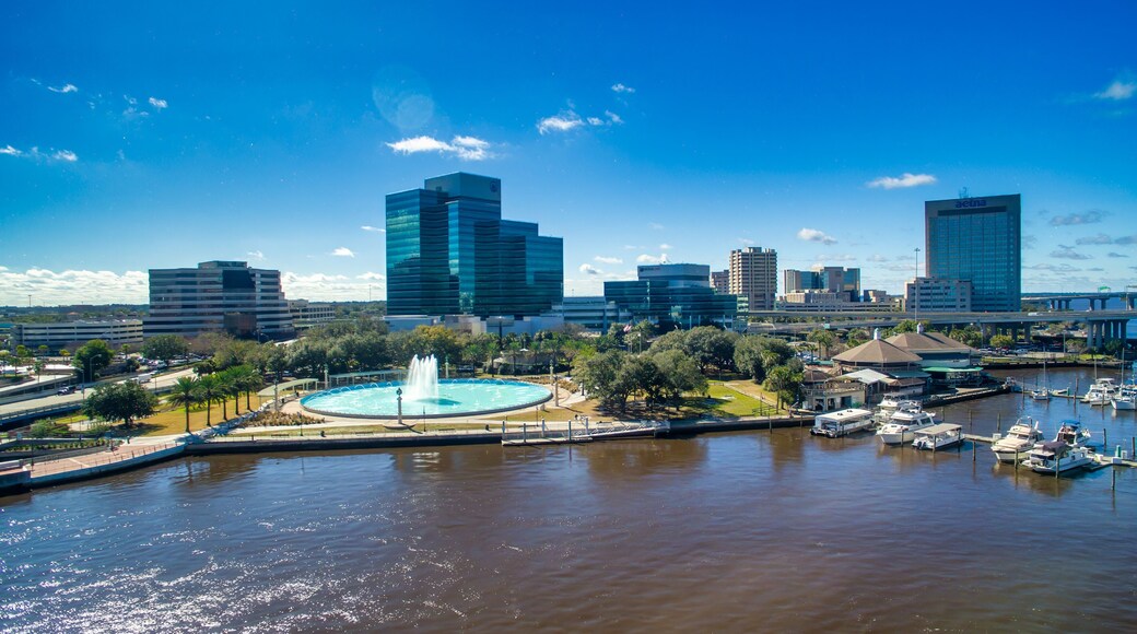 Jacksonville, Florida - Panoramic aerial view of the beautiful city skyline