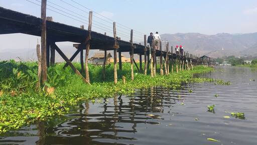 Teakwood bridge of Maing Thauk village, Inle Lake, Myanmar #Green