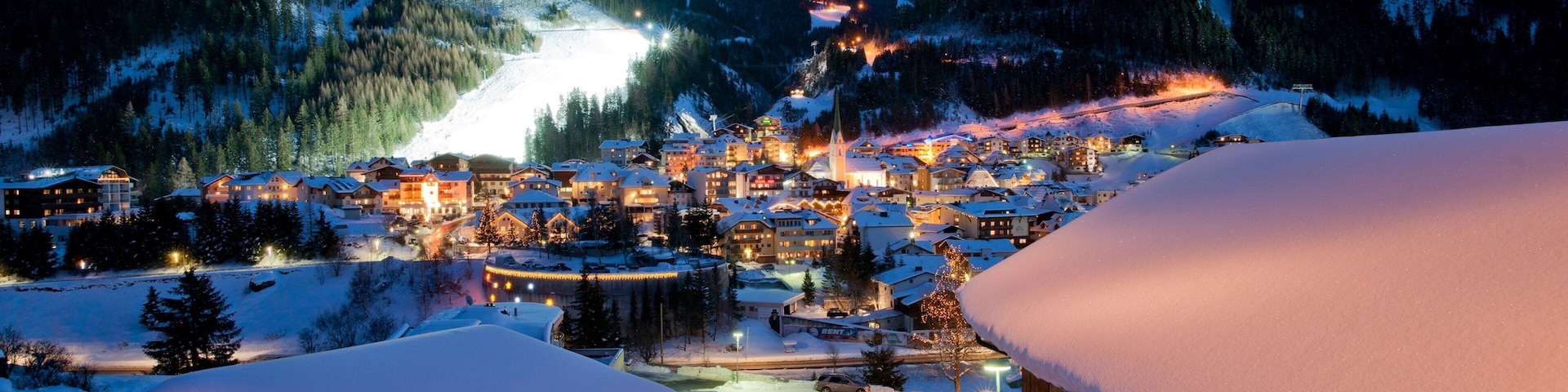 Ischgl featuring snow, a small town or village and night scenes