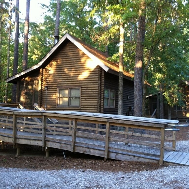 One of ten log vacation cabins at North Toledo Bend State Park.