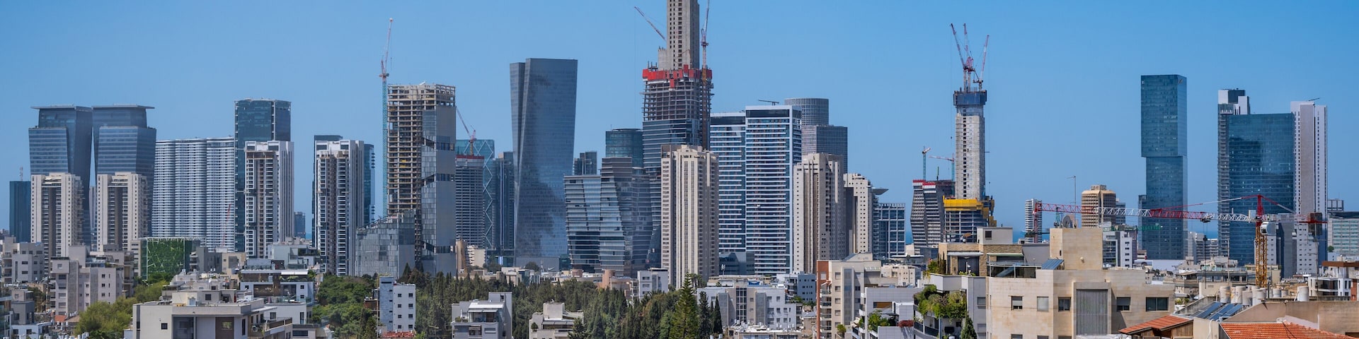 Panoramic view of Tel Aviv skyline.