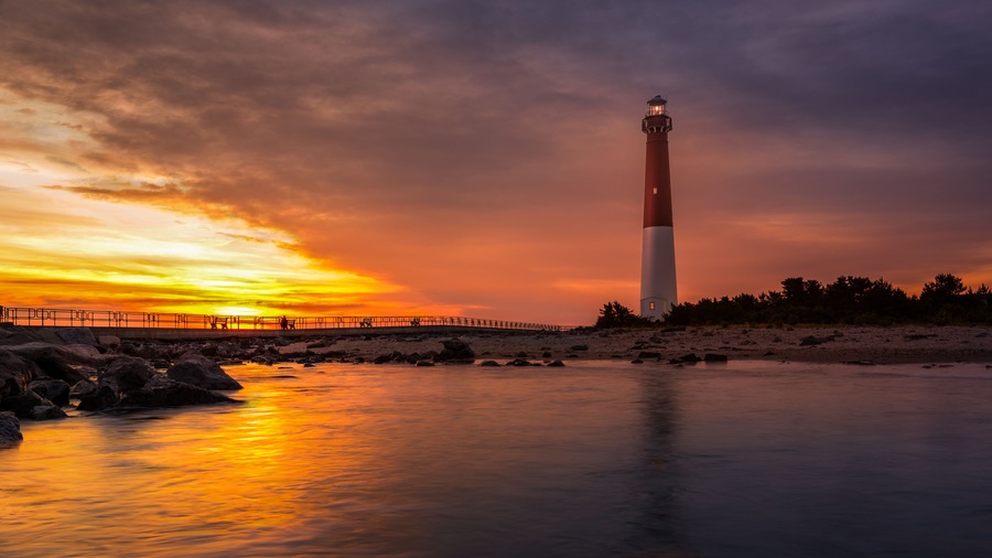 Barnegat Lighthouse at sunset