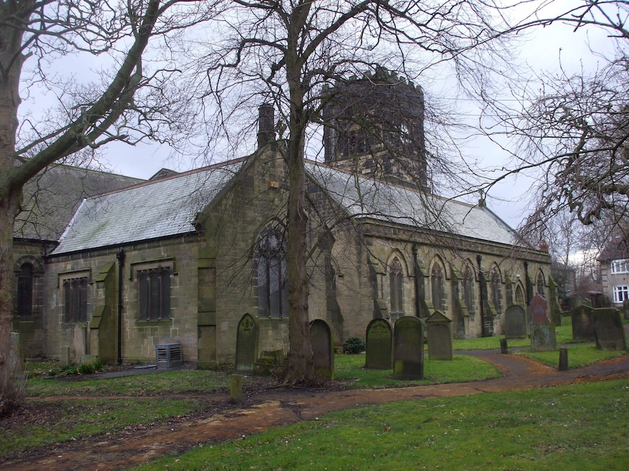 St Cuthbert's parish church, Bedlington, Northumberland, seen from the northeast