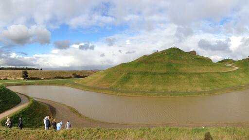 Panorama shot of the Northumberlandia land form sculpture
