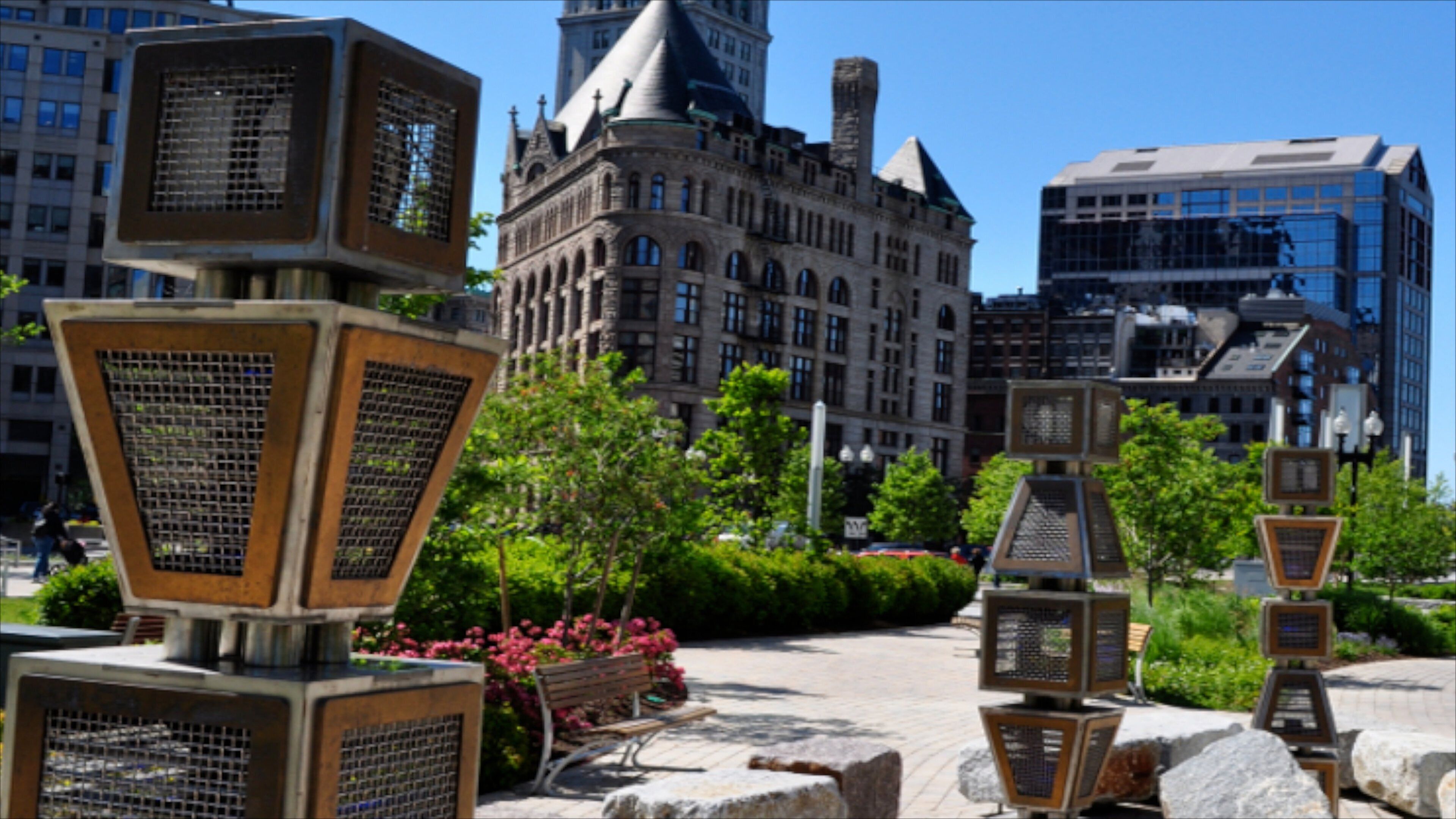 Boston caratteristiche di arte urbana, città e parco