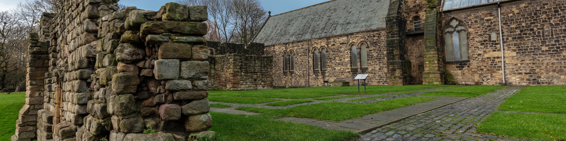 Jarrow, Tyne and Wear, United Kingdon, 28th November 2019, View of Saint Pauls Monastery