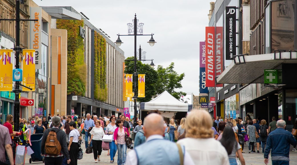Northumberland Street which includes street scenes as well as a large group of people